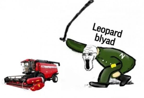 The zigger fears the combine harvester