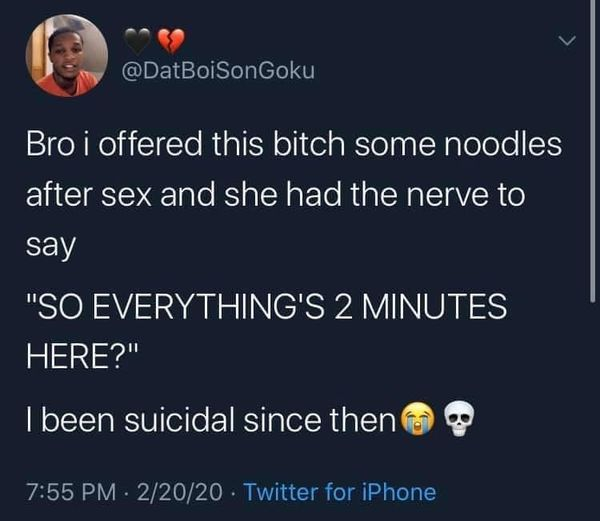 Yeah, you have 2 minutes to leave