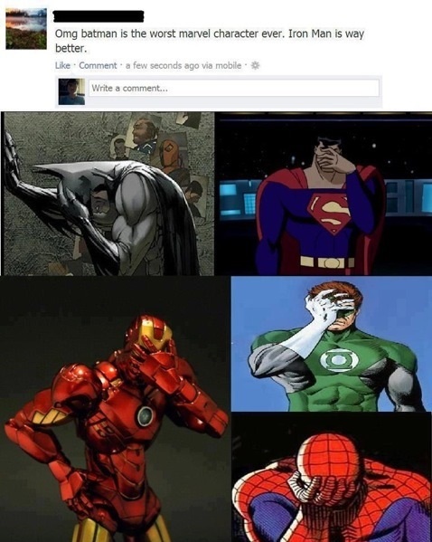 Superhero face-palm