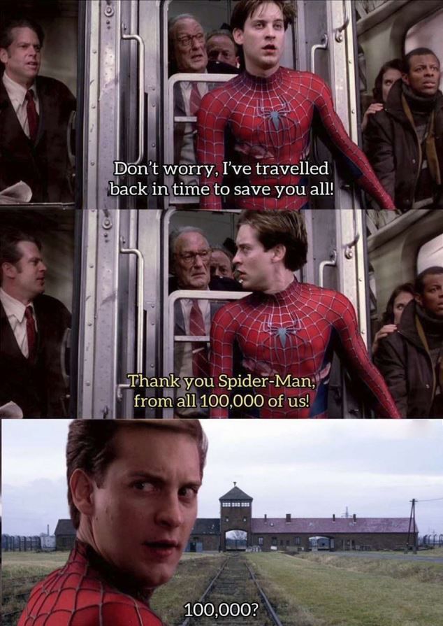 spiderman travels back