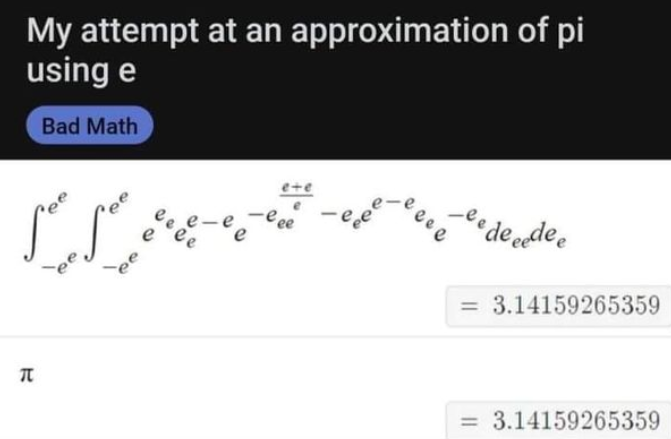 >He uses e but doesn't know about E