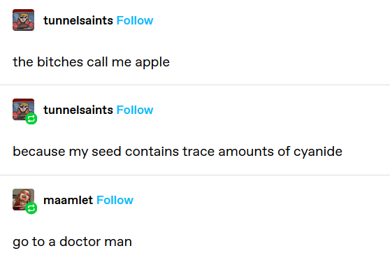 He can't, he is apple