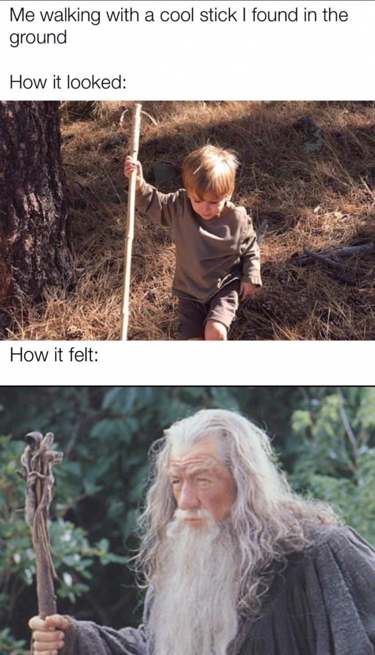 Walks like an old man*