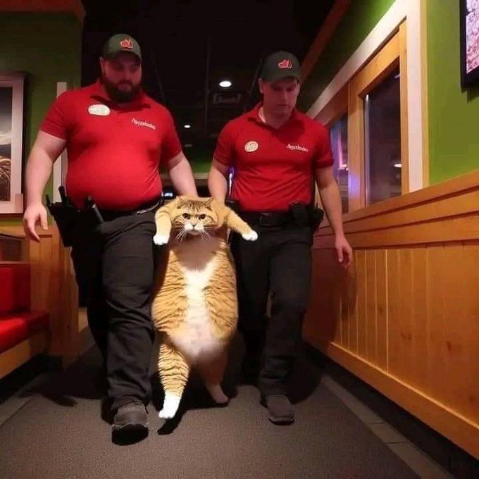 Duddy being escorted from the buffet, after loudly discussing crime statistics