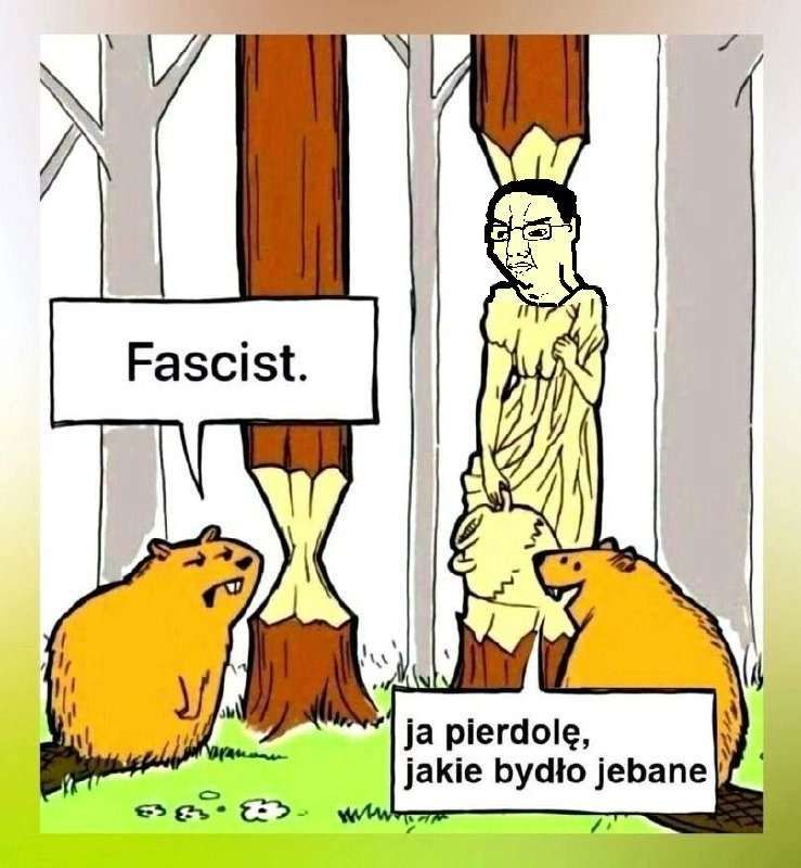 What is the beaver on right saying?