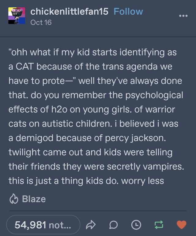 OP accidentally disproves need for medical intervention for minors
