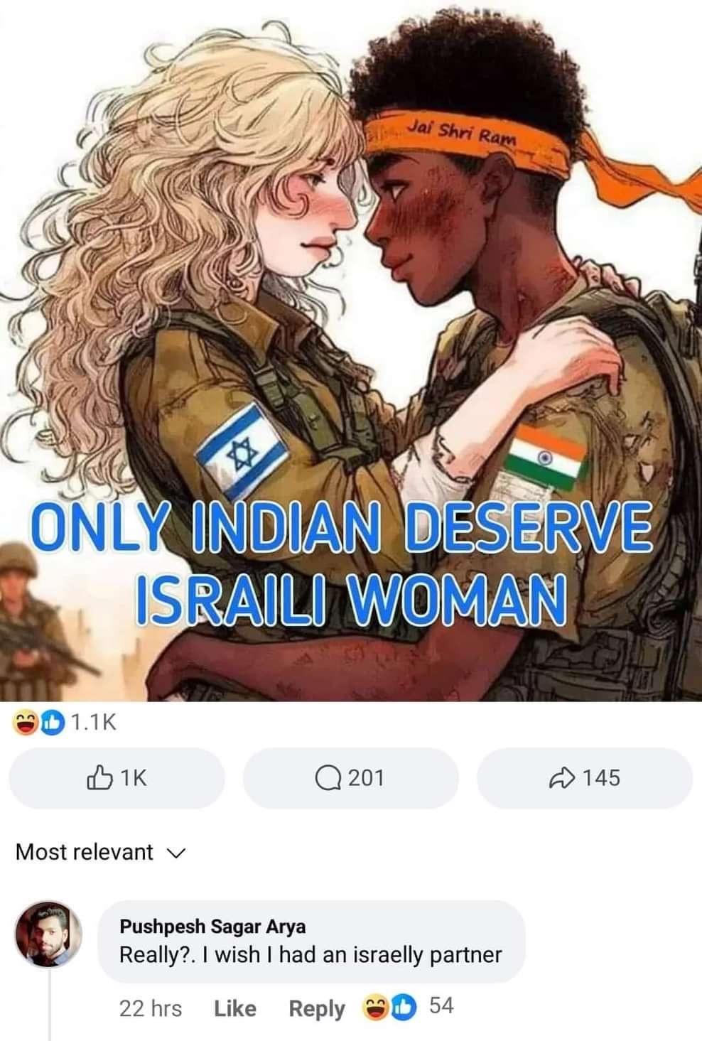 “I want an Israeli girlfriend sir”