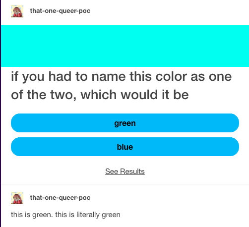 It's obviously blue