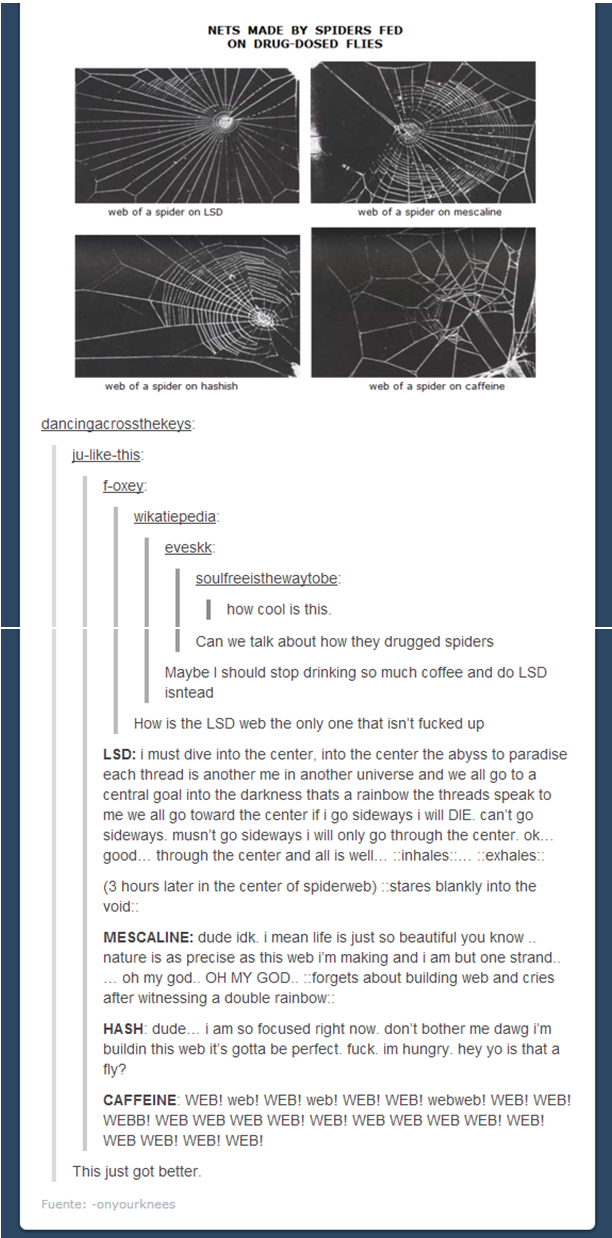 Silly tumblr.. And what's up with the caffeine spider's web?