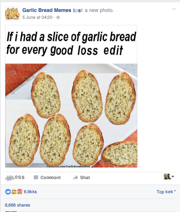 With garlic bread, you win even if there's loss