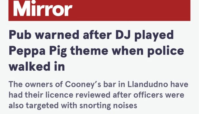 Oink Oink its the sound of the police