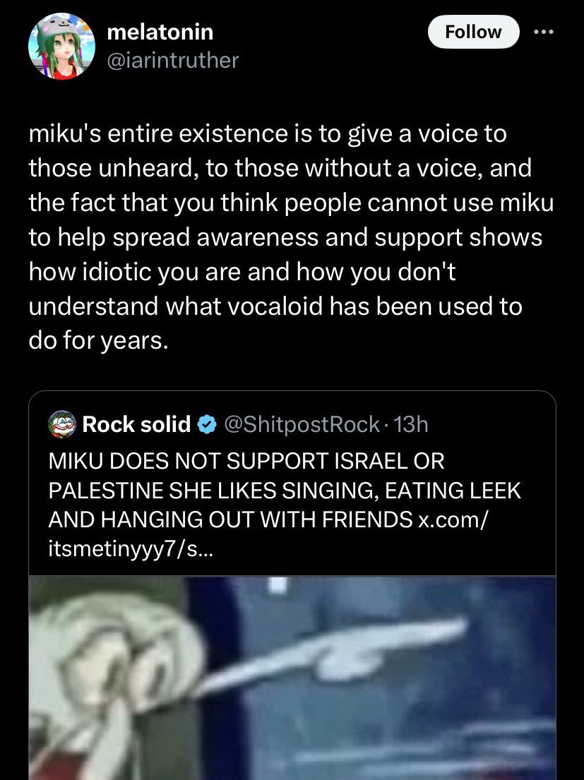 Miku supports jihad against Israel