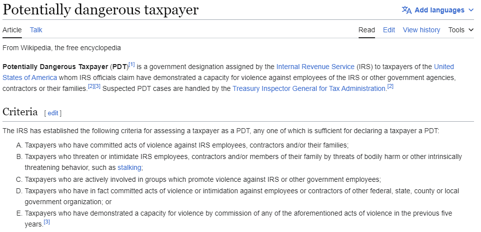 I just found out IRS keeps a based people list, I hope I'm in [OC?]