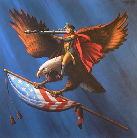 Just George Washington riding an eagle and holding an RPG.