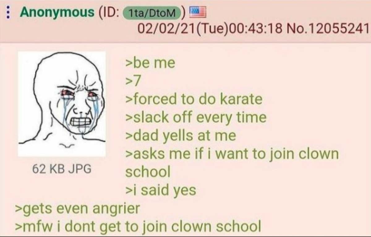 anon likes to clown off