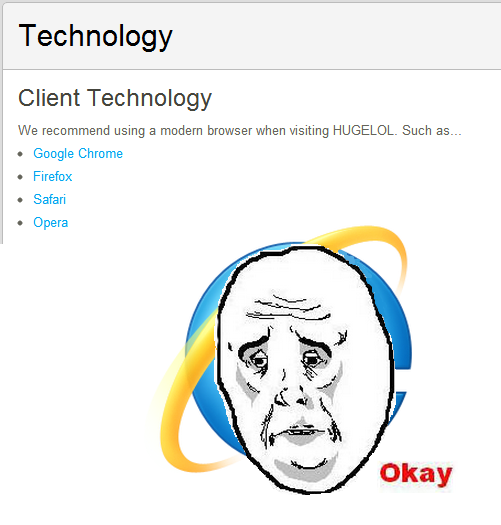 Poor IE...