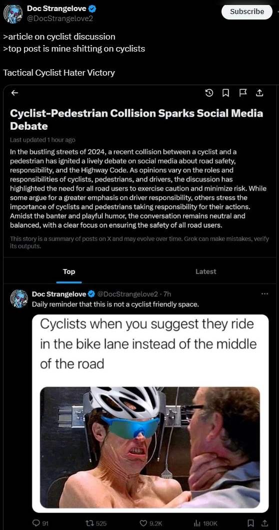 Cycler hate is now mainstream