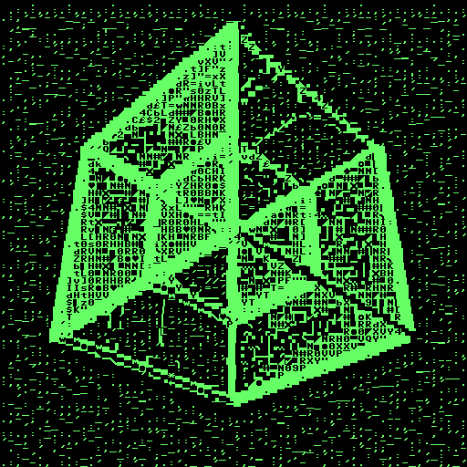 Just a tesseract rotating in the 4th dimension in ASCII