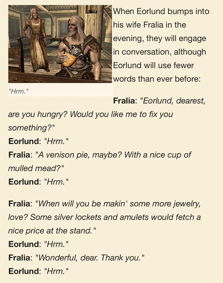 "she may be my wife, but good steel is a nord's true lady"