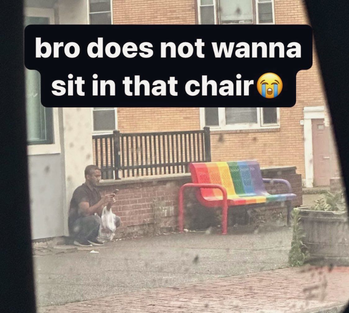 he is sitting on his homophobia