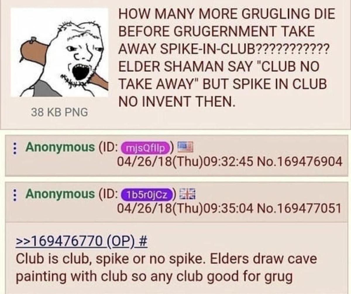 Long nose tribe invite many neanderthal to live in our tribe, grug no feel safe without club