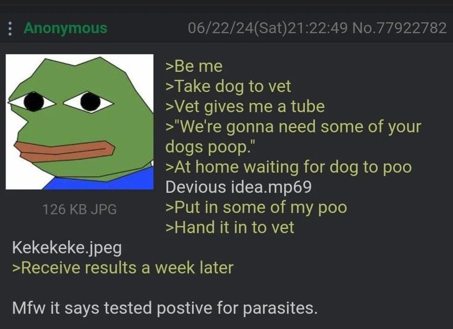 Anon takes his dog to the vet