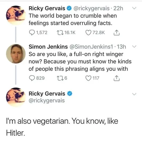 Hitler was more of a 'feelings' than 'facts' guy though, right?