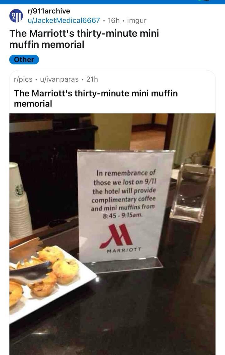 The Marriott's thirty-minute mini muffin memorial