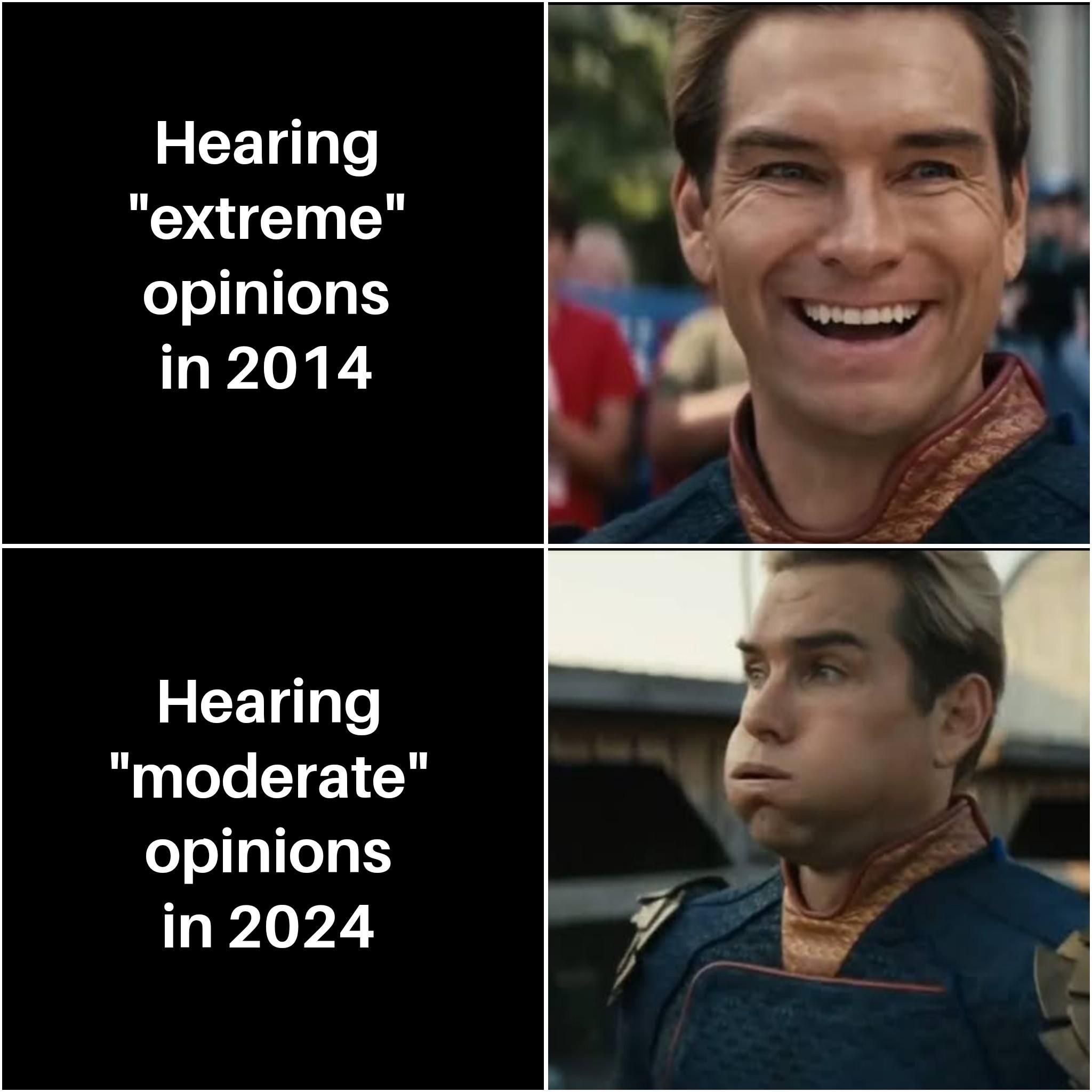 what would be considered a moderate opinion nowadays?