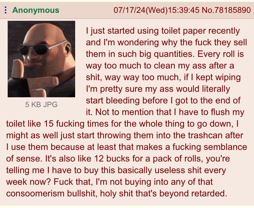 internet user struggles with hygiene product