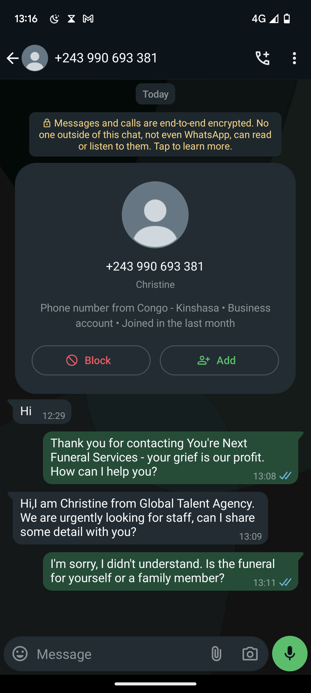 The scammer blocked me :-/