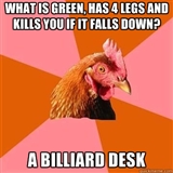 Anti-Joke Chicken strikes again!