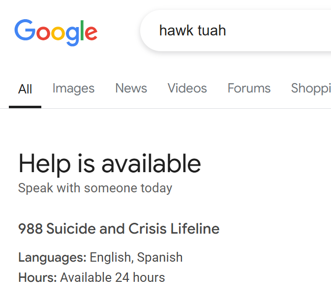 It's a canadian suicide hotline, they'll tell you to kill yourself