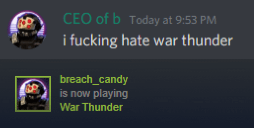 and I was that war thunder