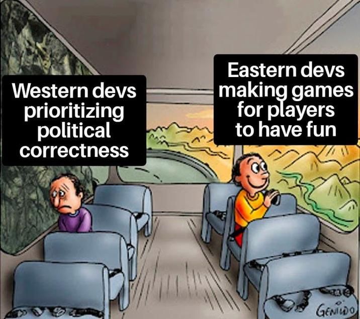 Western devs finding modern audiences, eastern barbarians still catering to "gamers", ugh