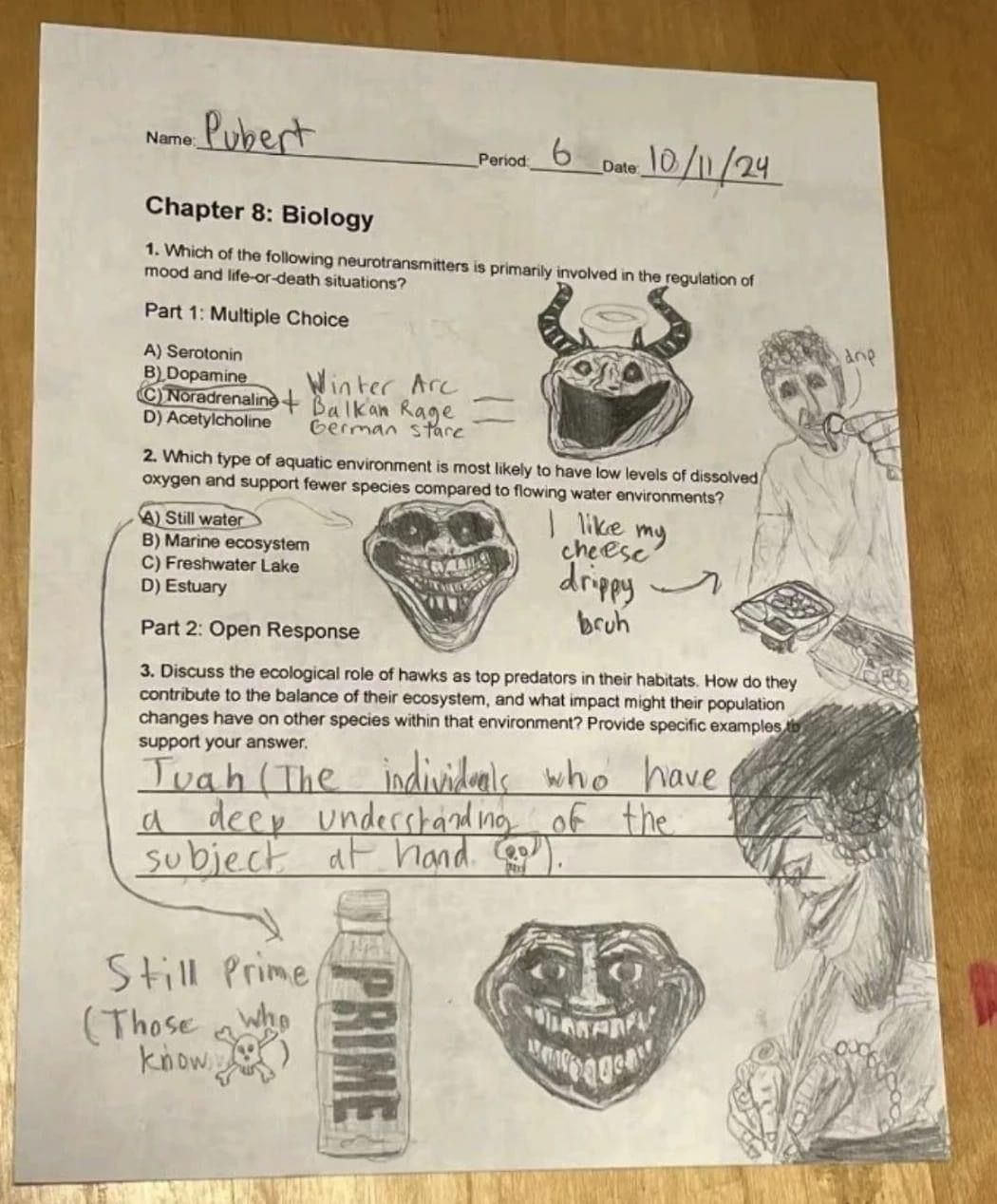 This student is cooked
