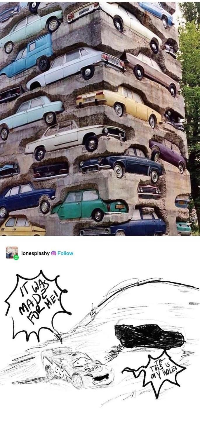 comically car shaped hole