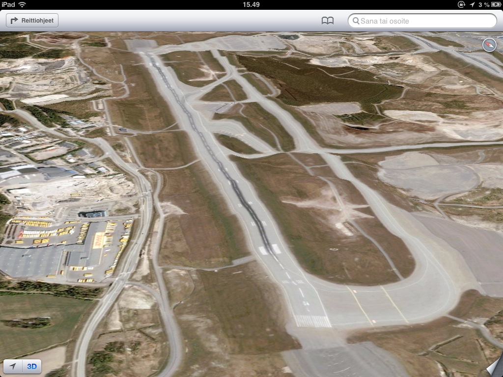 What a bumpy landing according to Apple maps