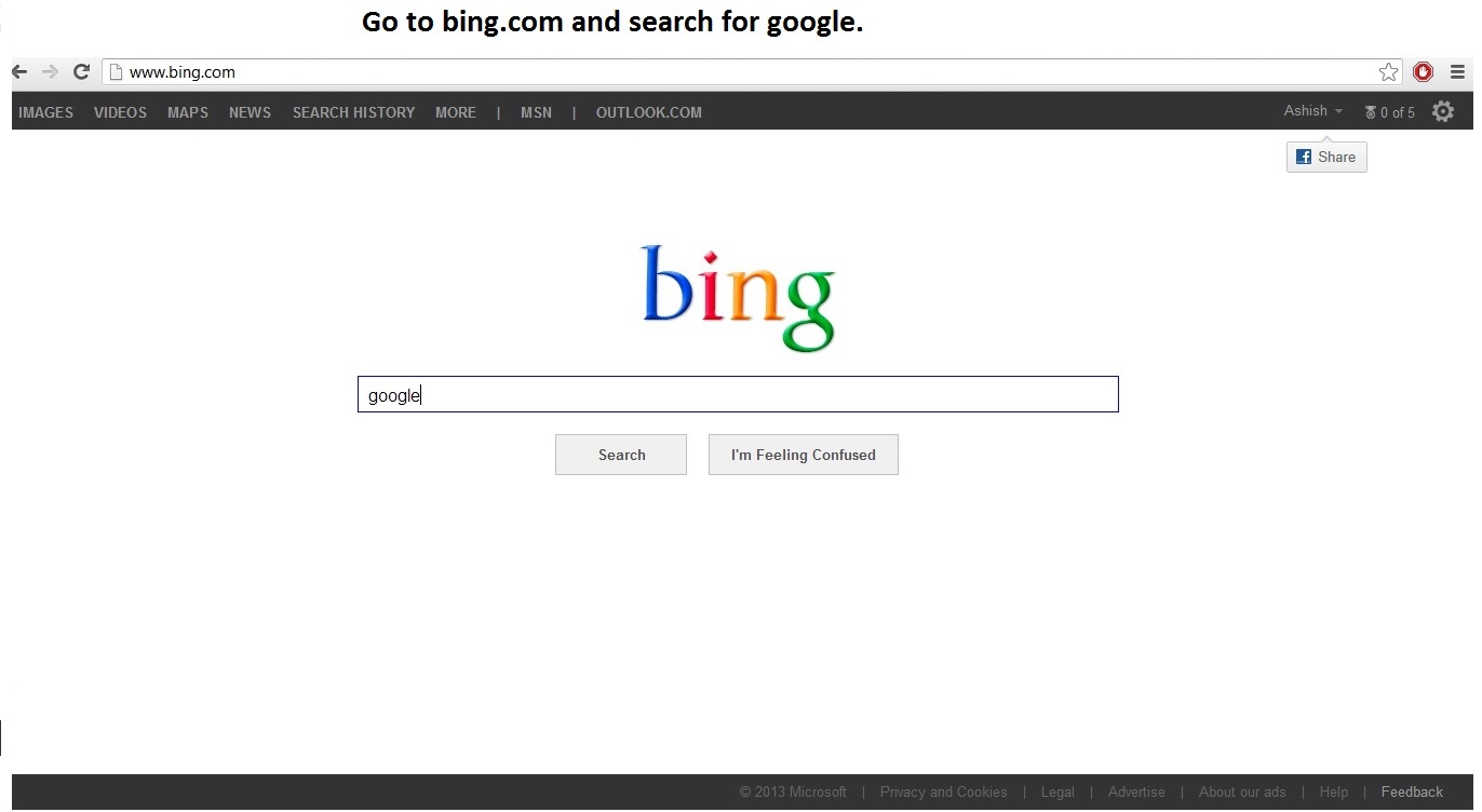 Bing trolling google!