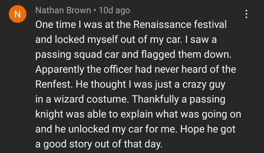 If a wayward wizard tries to flag you down on the side of a road, DO NOT STOP TO ASSIST