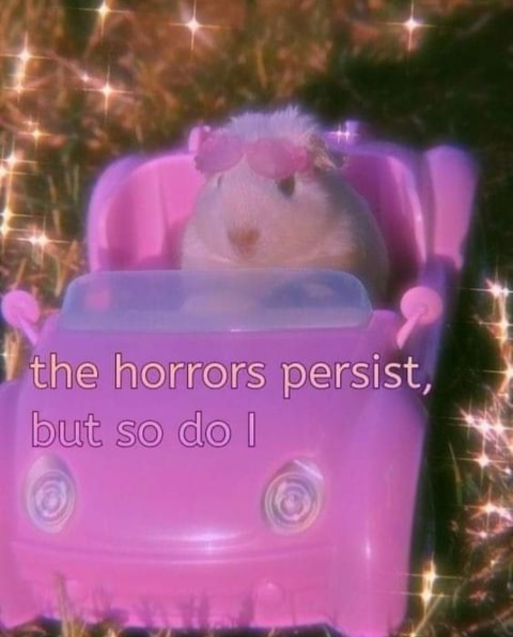 In my pink plastic cadillac