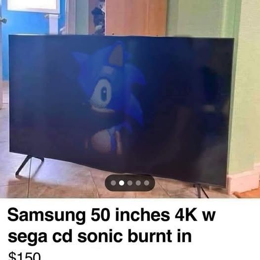 Oh boy! A TV with pre-burnt Sonic