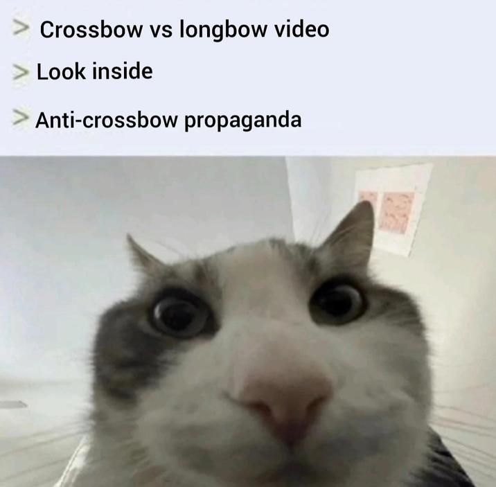 when the cringe longbow fanboys seethe because of us crossbow chads