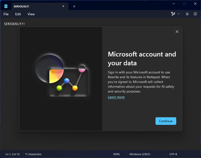 Thanks Microsoft, very cool!