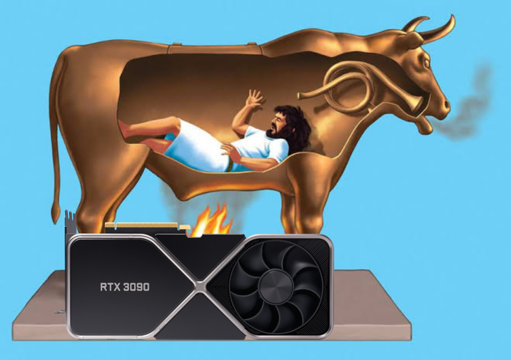the 5090 would melt a hole into the bull before the guy inside dies