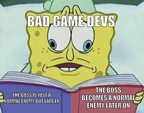 the boss joins your party and had 50 times less HP then