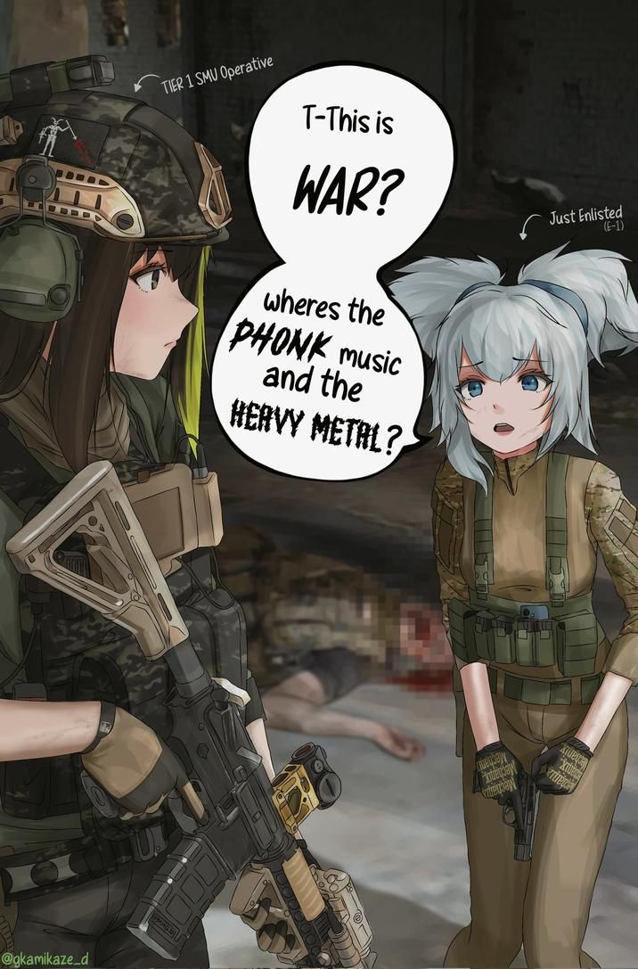 in the trench over there