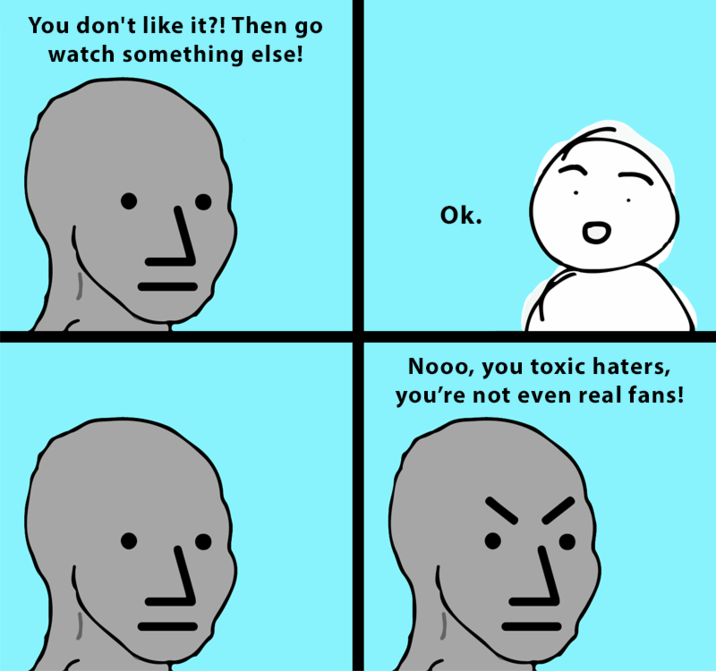 "it was not made for you chuds" "wow how dare you not consooom product, this is terrorism"