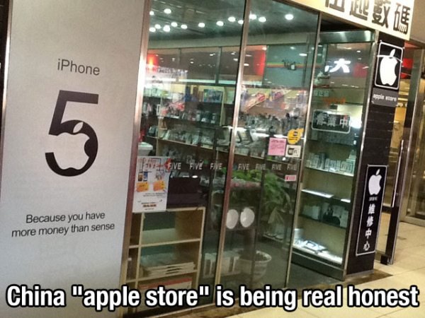 China's apple stores being honest