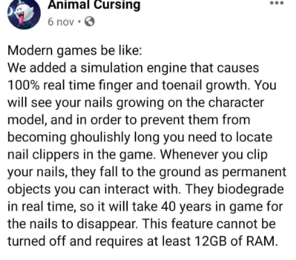 Modern gaems be like